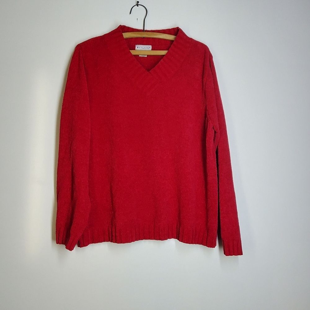 White Stag Vintage Pink V Neck Sweater.  Size XL